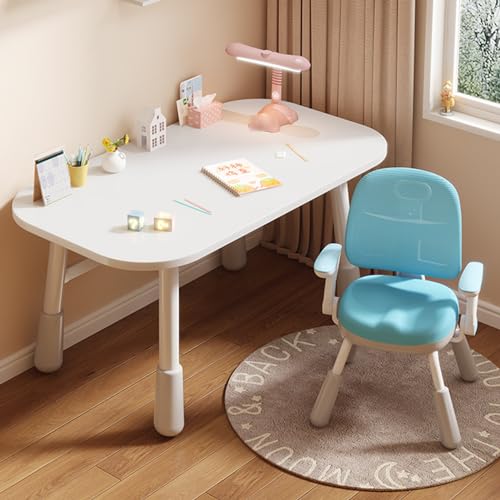 Weißer Schreibtisch Einfaches Tisch- Und Stuhl-Set Schreibtisch-Tisch-Stuhl-Sets Kinderschreibtisch Für Erwachsene Höhenverstellbarer Schreibtisch (Color : A, S : 70 * 50CM) von Zhirong