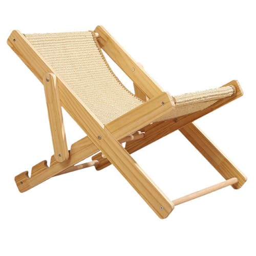 Verstellbares Katzenbett, Katzenstuhl Lounge Sisal, Katzen Sisal Bett, Faltbare Katzen Hängematte, Katzen Liegestuhl Mit 10 Kg Tragkraft, 4-stufig Verstellbar, für kleine Hunde, Katzen, Kleintiere von Zhixifan