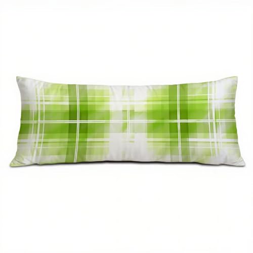 Grün Seitenschläferkissen Bezug 40 x 120 cm Plaid Seitenschläferkissen mit Unsichtbarem Reißverschluss, Doppelseitig Drucken Samt Atmungsaktiv und Weich Kopfkissenbezug, und Waschbar, Geschenke Q-5228 von Zhlpjecc