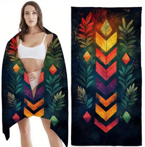 Mikrofaser Strandtuch 90x200 cm Mikrofaser Handtuch Farbe Kompaktes Sandbeständig, Schnell Trocknend, Ultra-Absorbierend Badetuch, für Urlaub, Reise, Sauna, mit Aufbewahrungstasch Anlage Z-6212 von Zhlpjecc