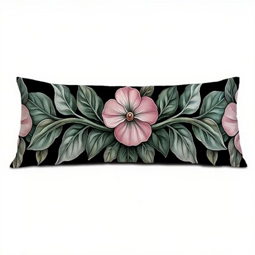 Rosa Seitenschläferkissen Bezug 60 x 180 cm Anlage Seitenschläferkissen mit Unsichtbarem Reißverschluss, Doppelseitig Drucken Samt Atmungsaktiv und Weich Kopfkissenbezug, Waschbar, Geschenke Q-5385 von Zhlpjecc