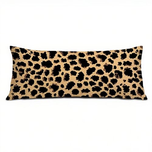 Seitenschläferkissen Bezug 40 x 120, Leopard Kissenbezug 40x120 Seitenschläferkissen, Leinen Verbessern Sie Schlafqualität Schwangerschaftskissen Leopardenmuster für Sofa Deko Wohnzimmer Q-2197 von Zhlpjecc