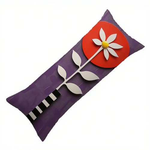 Seitenschläferkissen Bezug 40 x 120, Lila Kissenbezug 40x120 Seitenschläferkissen, Leinen Verbessern Sie Schlafqualität Schwangerschaftskissen Blume Drucken für Schlafzimmer Deko Wohnzimmer Q-6454 von Zhlpjecc