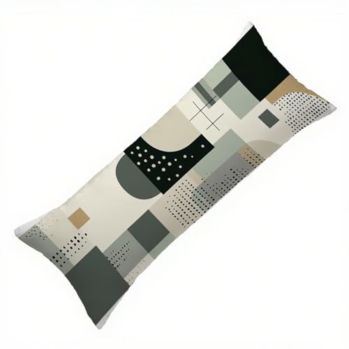 Seitenschläferkissen Bezug Einfachheit Kissenbezug 40 x 145 Schwangerschaftskissen Geometrie, Samt Weich Seitenschläferkissen Body Pillow, für Deko Wohnzimmer Sofa Kopfkissenbezug, Geschenke Q-6142 von Zhlpjecc