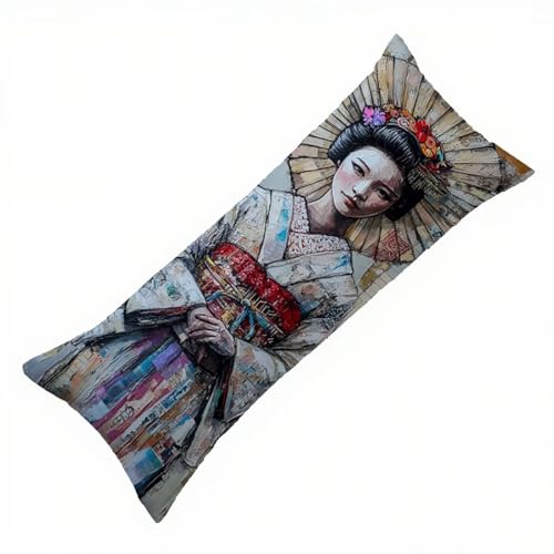 Seitenschläferkissen Bezug Japan Kissenbezug 50 x 150 Schwangerschaftskissen Frau, Leinen Weich Seitenschläferkissen Body Pillow, für Deko Wohnzimmer Sofa Kopfkissenbezug, Geschenke für Fraue Q-6313 Seitenschläferkissen Bezug Japan Kissenbezug 50 x 150 Schwangerschaftskissen Frau, Leinen Weich Seitenschläferkissen Body Pillow, für Deko Wohnzimmer Sofa Kopfkissenbezug, Geschenke für Fraue Q-6313 von Zhlpjecc