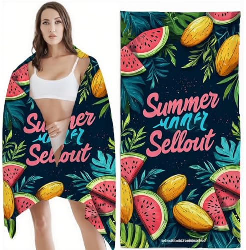 Strandtuch XXL Mikrofaser Handtuch, Schnelltrocknend Badetuch Sommer Mikrofaser Stranddecke Sandfrei, für Damen Herren Reise Urlaub Schwimmen Strand Zubehör, Sport Saunahandtuch 75x150 cm, Obst Z-6315 von Zhlpjecc