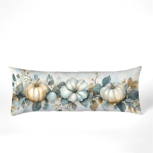 Kissenbezug 30x90 Seitenschläferkissen Bezug Kürbis Kissenbezug Nordeuropa Kissen seitenschläfer Samt Verbessern Sie Schlafqualität Pillow Case Doppelseitig Drucken für Sofa Deko Schlafzimmer,Model462 von Zhngshlg