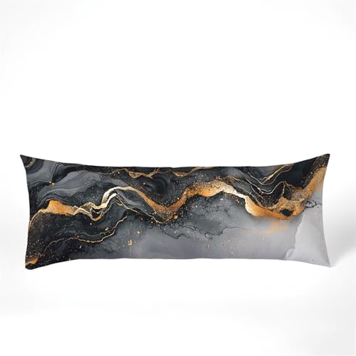 Kissenbezug 30x90 Seitenschläferkissen Bezug Streifen Kissenbezug Marmor Kissen seitenschläfer Samt Verbessern Sie Schlafqualität Pillow Case, Doppelseitig Drucken für Sofa Deko Schlafzimmer, Model408 von Zhngshlg