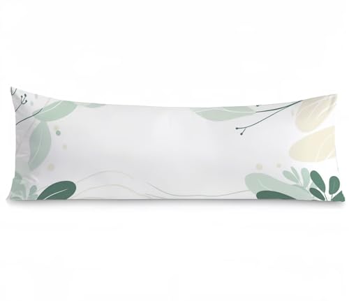 Kissenbezug 40 x 120 Seitenschläferkissen Bezug Einfach Kissenbezug Blätter Kissen seitenschläfer Leinen Verbessern Sie Schlafqualität Pillow Case, Doppelseitig Drucken für Deko Schlafzimmer, Model999 von Zhngshlg