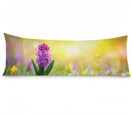 Kissenbezug 40 x 145 Seitenschläferkissen Bezug Lila Kissenbezug Modern Kissen seitenschläfer Samt Verbessern Sie Schlafqualität Pillow Case, Doppelseitig Drucken für Sofa Deko Schlafzimmer, Model567 von Zhngshlg