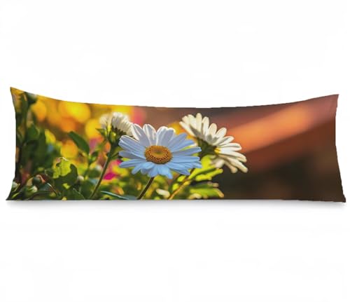 Kissenbezug 40 x 145 Seitenschläferkissen Bezug Weiß Kissenbezug Gänseblümchen Kissen seitenschläfer Leinen Verbessern Sie Schlafqualität Pillow Case für Sofa Wohnzimmer Deko Schlafzimmer, Model546 Kissenbezug 40 x 145 Seitenschläferkissen Bezug Weiß Kissenbezug Gänseblümchen Kissen seitenschläfer Leinen Verbessern Sie Schlafqualität Pillow Case für Sofa Wohnzimmer Deko Schlafzimmer, Model546 von Zhngshlg