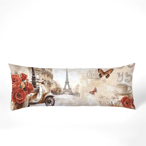 Kissenbezug 40x120 Seitenschläferkissen Bezug Rose Kissenbezug Nordeuropa Kissen seitenschläfer Samt Verbessern Sie Schlafqualität Pillow Case, Doppelseitig Drucken für Sofa Deko Schlafzimmer,Model438 von Zhngshlg