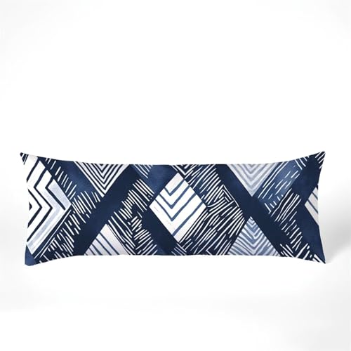 Kissenbezug 40x145 Seitenschläferkissen Bezug Einfachheit Kissenbezug Blau Kissen seitenschläfer Samt Verbessern Sie Schlafqualität Pillow Case Doppelseitig Drucken für Sofa Deko Schlafzimmer,Model411 von Zhngshlg