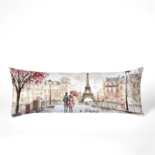 Kissenbezug 40x145 Seitenschläferkissen Bezug Landschaft Kissenbezug Nordeuropa Kissen seitenschläfer Samt Verbessern Sie Schlafqualität Pillow Case Doppelseitig Drucken für Sofa Schlafzimmer,Model414 von Zhngshlg
