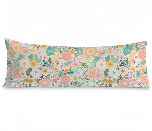 Kissenbezug 50 x 150 Seitenschläferkissen Bezug Blumen Kissenbezug Einfachheit Kissen seitenschläfer Samt Verbessern Sie Schlafqualität Pillow Case, Doppelseitig Drucken für Deko Schlafzimmer,Model342 von Zhngshlg