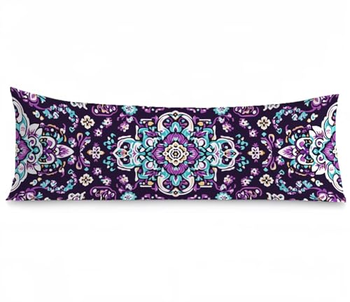 Kissenbezug 50 x 150 Seitenschläferkissen Bezug Böhmen Kissenbezug Blumen Kissen seitenschläfer Leinen Verbessern Sie Schlafqualität Pillow Case, Doppelseitig Drucken für Sofa Schlafzimmer, Model363 von Zhngshlg
