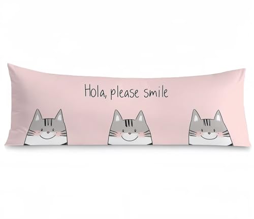 Kissenbezug 50 x 150 Seitenschläferkissen Bezug Rosa Kissenbezug Brief Kissen seitenschläfer Samt Verbessern Sie Schlafqualität Pillow Case, Doppelseitig Drucken für Sofa Deko Schlafzimmer, Model993 von Zhngshlg