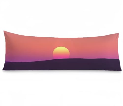 Kissenbezug 50 x 150 Seitenschläferkissen Bezug Sonnenuntergang Kissenbezug Modern Kissen seitenschläfer Samt Verbessern Sie Schlafqualität Pillow Case für Sofa Wohnzimmer Deko Schlafzimmer, Model981 von Zhngshlg