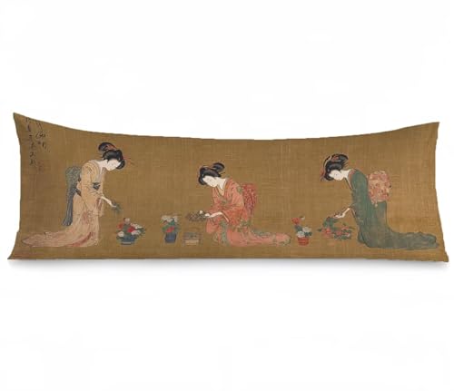 Kissenbezug 50 x 150 Seitenschläferkissen Bezug Uralt Kissenbezug Frau Kissen seitenschläfer Samt Verbessern Sie Schlafqualität Pillow Case, Doppelseitig Drucken für Sofa Deko Schlafzimmer, Model360 von Zhngshlg