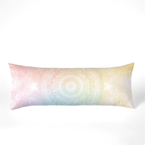 Kissenbezug 50x150 Seitenschläferkissen Bezug Mandala Kissenbezug Traum Kissen seitenschläfer Samt Verbessern Sie Schlafqualität Pillow Case, Doppelseitig Drucken für Sofa Deko Schlafzimmer, Model423 von Zhngshlg