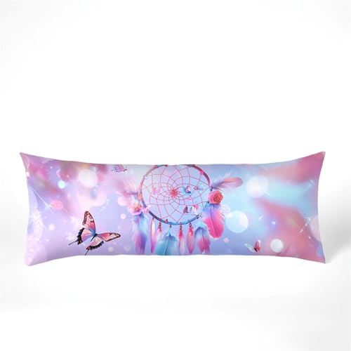 Kissenbezug 50x150 Seitenschläferkissen Bezug Schmetterling Kissenbezug Traum Kissen seitenschläfer Samt Verbessern Sie Schlafqualität Pillow Case, Doppelseitig Drucken für Sofa Schlafzimmer, Model450 von Zhngshlg