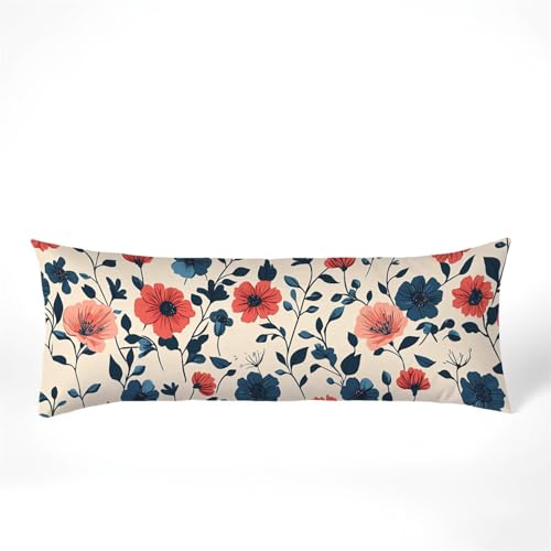 Kissenbezug 60x180 Seitenschläferkissen Bezug Blume Kissenbezug Nordeuropa Kissen seitenschläfer Samt Verbessern Sie Schlafqualität Pillow Case Doppelseitig Drucken für Sofa Deko Schlafzimmer,Model444 von Zhngshlg