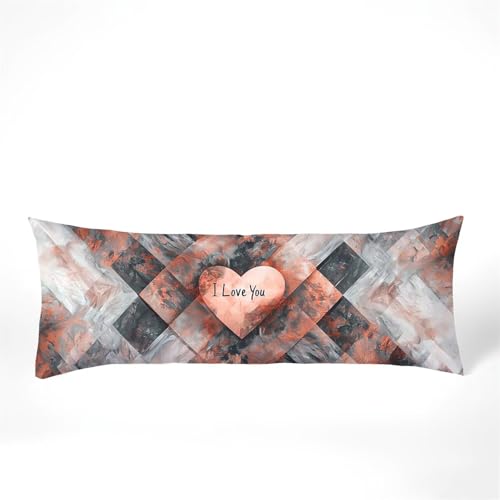 Kissenbezug 60x180 Seitenschläferkissen Bezug Liebe Kissenbezug Nordeuropa Kissen seitenschläfer Samt Verbessern Sie Schlafqualität Pillow Case Doppelseitig Drucken für Sofa Deko Schlafzimmer,Model417 von Zhngshlg
