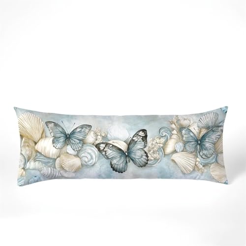 Kissenbezug 60x180 Seitenschläferkissen Bezug Schmetterling Kissenbezug Nordeuropa Kissen seitenschläfer Samt Verbessern Sie Schlafqualität Pillow Case für Sofa Wohnzimmer Deko Schlafzimmer, Model456 von Zhngshlg