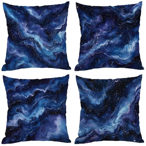 Outdoor Kissen Abstrakt Muster Design, Wasserdichter Kissenbezug 70x70 Blau, 4er Set Outdoor Kissen Wetterfest Leinen Kissenbezüge Unsichtbarem Reißverschluss für Balkon Deko Sommer Geschenke Z-680 Outdoor Kissen Abstrakt Muster Design, Wasserdichter Kissenbezug 70x70 Blau, 4er Set Outdoor Kissen Wetterfest Leinen Kissenbezüge Unsichtbarem Reißverschluss für Balkon Deko Sommer Geschenke Z-680 von Zhngshlg