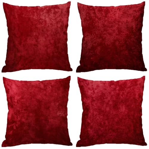 Outdoor Kissen Einfachheit Muster Design, Wasserdichter Kissenbezug 40x40 Rotwein, 4er Set Outdoor Kissen Wetterfest Leinen Kissenbezüge mit Unsichtbarem Reißverschluss, für Balkon Deko Sommer Z-671 Outdoor Kissen Einfachheit Muster Design, Wasserdichter Kissenbezug 40x40 Rotwein, 4er Set Outdoor Kissen Wetterfest Leinen Kissenbezüge mit Unsichtbarem Reißverschluss, für Balkon Deko Sommer Z-671 von Zhngshlg