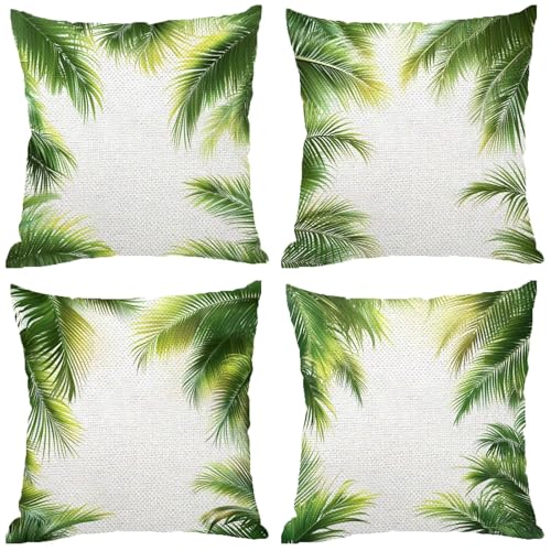 Outdoor Kissen Einfachheit Muster Design, Wasserdichter Kissenbezug 70x70 Senf, 4er Set Outdoor Kissen Wetterfest Leinen Kissenbezüge Unsichtbarem Reißverschluss für Balkon Deko Sommer Geschenke Z-665 von Zhngshlg
