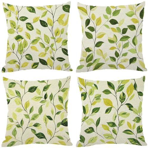 Outdoor Kissen Wetterfest, FrüHling Kissenbezug 65x65 Outdoor Zierkissenbezüge SenfgrüN, Doppelseitig Leinen Kissen mit Unsichtbarem Reißverschluss, Zimmer Deko, Geschenke für Frauen 4er Set, Z-662 Outdoor Kissen Wetterfest, FrüHling Kissenbezug 65x65 Outdoor Zierkissenbezüge SenfgrüN, Doppelseitig Leinen Kissen mit Unsichtbarem Reißverschluss, Zimmer Deko, Geschenke für Frauen 4er Set, Z-662 von Zhngshlg