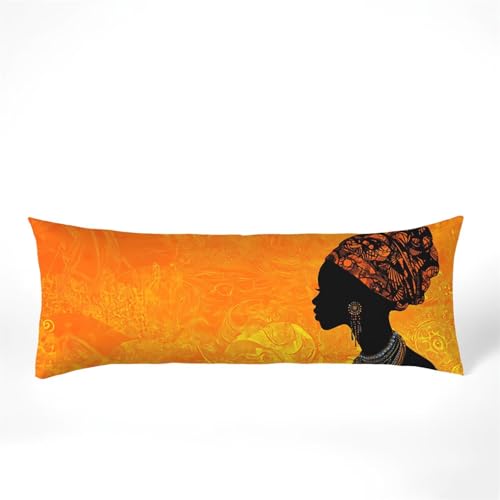 Seitenschläferkissen Bezug 40 x 120, Orange Kissenbezug 40x120 Kissen seitenschläfer Indien Muster Samt Verbessern Sie Schlafqualität Pillow Case, Doppelseitig Drucken für Sofa Schlafzimmer, Model433 von Zhngshlg