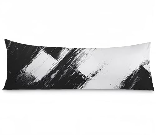 Seitenschläferkissen Bezug 40 x 120, Schwarz Kissenbezug 40x120 kissen seitenschläfer Graffiti Muster Samt Verbessern Sie Schlafqualität Doppelseitig Drucken für Sofa Wohnzimmer Schlafzimmer, Model601 von Zhngshlg