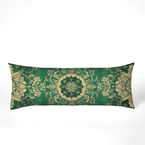 Seitenschläferkissen Bezug 40 x 145, Grün Kissenbezug 40x145 Kissen seitenschläfer Mandala Muster Samt Verbessern Sie Schlafqualität Pillow Case, Doppelseitig Drucken für Sofa Schlafzimmer, Model37 Seitenschläferkissen Bezug 40 x 145, Grün Kissenbezug 40x145 Kissen seitenschläfer Mandala Muster Samt Verbessern Sie Schlafqualität Pillow Case, Doppelseitig Drucken für Sofa Schlafzimmer, Model37 von Zhngshlg