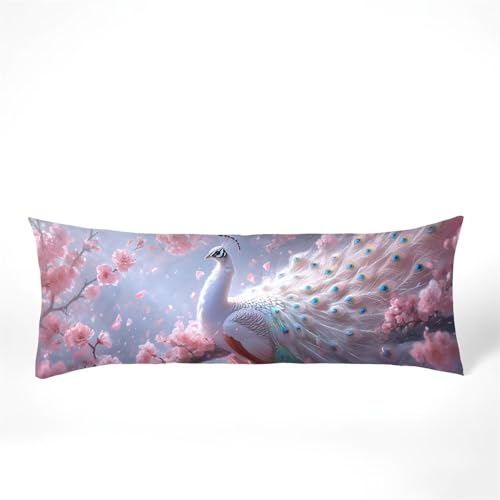 Seitenschläferkissen Bezug 40 x 145, Pfirsichblüte Kissenbezug 40x145 kissen seitenschläfer Pfau Muster Samt Verbessern Sie Schlafqualität Pillow Case, Doppelseitig Drucken für Schlafzimmer, Model859 Seitenschläferkissen Bezug 40 x 145, Pfirsichblüte Kissenbezug 40x145 kissen seitenschläfer Pfau Muster Samt Verbessern Sie Schlafqualität Pillow Case, Doppelseitig Drucken für Schlafzimmer, Model859 von Zhngshlg