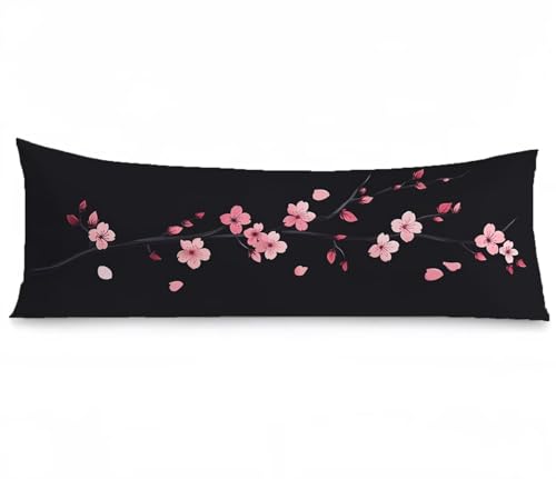 Seitenschläferkissen Bezug 40 x 145, Schwarz Kissenbezug 40x145 kissen seitenschläfer Kirschblüten Muster Samt Verbessern Sie Schlafqualität Pillow Case für Sofa Wohnzimmer Schlafzimmer, Model994 Seitenschläferkissen Bezug 40 x 145, Schwarz Kissenbezug 40x145 kissen seitenschläfer Kirschblüten Muster Samt Verbessern Sie Schlafqualität Pillow Case für Sofa Wohnzimmer Schlafzimmer, Model994 von Zhngshlg
