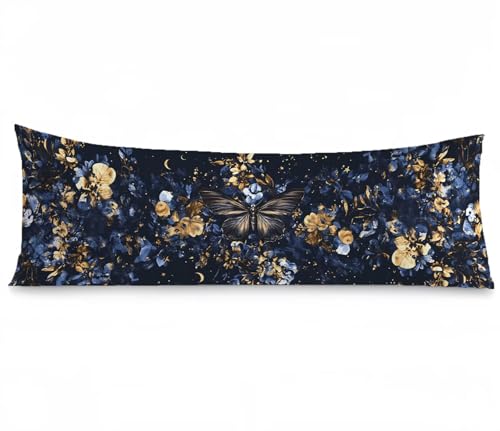 Seitenschläferkissen Bezug 50 x 150, Blau Kissenbezug 50x150 Kissen seitenschläfer Abstrakt Muster Samt Verbessern Sie Schlafqualität Pillow Case, Doppelseitig Drucken für Sofa Schlafzimmer, Model346 von Zhngshlg