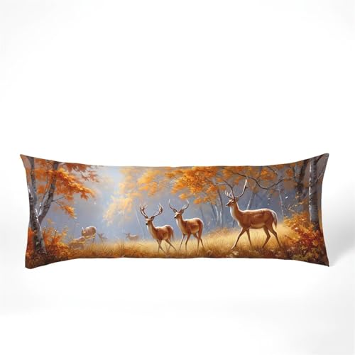 Seitenschläferkissen Bezug 50 x 150, Herbst Kissenbezug 50x150 kissen seitenschläfer Reh Muster Samt Verbessern Sie Schlafqualität Pillow Case Doppelseitig Drucken für Wohnzimmer Schlafzimmer,Model415 Seitenschläferkissen Bezug 50 x 150, Herbst Kissenbezug 50x150 kissen seitenschläfer Reh Muster Samt Verbessern Sie Schlafqualität Pillow Case Doppelseitig Drucken für Wohnzimmer Schlafzimmer,Model415 von Zhngshlg