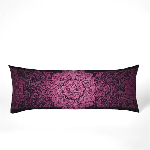Seitenschläferkissen Bezug 60 x 180, Mandala Kissenbezug 60x180 kissen seitenschläfer Blume Muster Samt Verbessern Sie Schlafqualität Pillow Case, Doppelseitig Drucken für Sofa Schlafzimmer, Model469 von Zhngshlg