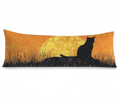 Seitenschläferkissen Bezug 60 x 180, japanisch Kissenbezug 60x180 kissen seitenschläfer Katze Muster Samt Verbessern Sie Schlafqualität Pillow Case, Doppelseitig Drucken für Sofa Schlafzimmer,Model376 von Zhngshlg