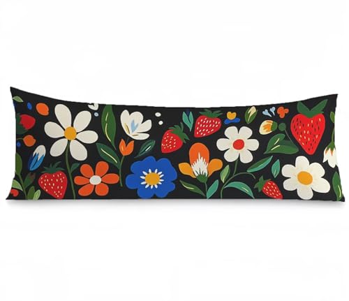 Seitenschläferkissen Bezug Blumen, Erdbeere Kissenbezug 40x145, Samt Verbessern Sie Schlafqualität Pillow Case, Doppelseitig Drucken mit Unsichtbarem Reißverschluss für Sofa Wohnzimmer Bett, Model359 Seitenschläferkissen Bezug Blumen, Erdbeere Kissenbezug 40x145, Samt Verbessern Sie Schlafqualität Pillow Case, Doppelseitig Drucken mit Unsichtbarem Reißverschluss für Sofa Wohnzimmer Bett, Model359 von Zhngshlg