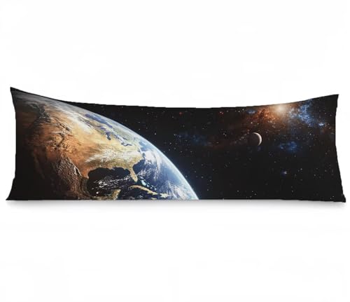 Seitenschläferkissen Bezug Erde, Galaxis Kissenbezug 40x145, Samt Verbessern Sie Schlafqualität Pillow Case, Doppelseitig Drucken mit Unsichtbarem Reißverschluss für Schlafzimmer Sofa Bett, Model560 Seitenschläferkissen Bezug Erde, Galaxis Kissenbezug 40x145, Samt Verbessern Sie Schlafqualität Pillow Case, Doppelseitig Drucken mit Unsichtbarem Reißverschluss für Schlafzimmer Sofa Bett, Model560 von Zhngshlg