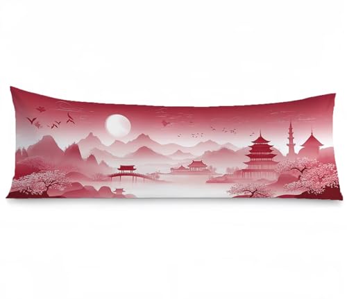 Seitenschläferkissen Bezug Landschaft, Rosa Kissenbezug 50x150, Samt Verbessern Sie Schlafqualität Pillow Case, Doppelseitig Drucken mit Unsichtbarem Reißverschluss für Sofa Wohnzimmer Bett, Model701 Seitenschläferkissen Bezug Landschaft, Rosa Kissenbezug 50x150, Samt Verbessern Sie Schlafqualität Pillow Case, Doppelseitig Drucken mit Unsichtbarem Reißverschluss für Sofa Wohnzimmer Bett, Model701 von Zhngshlg