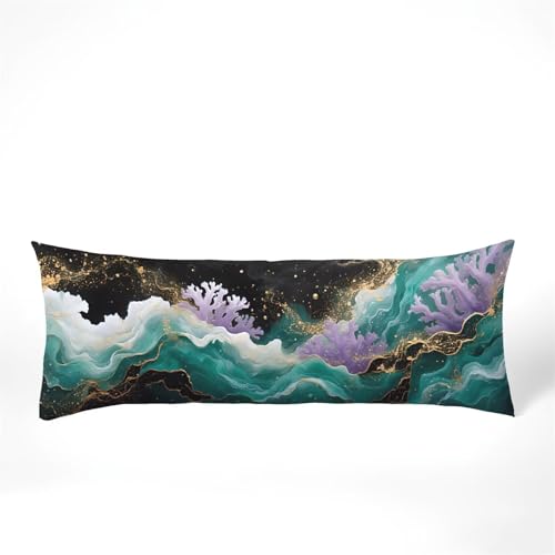 Seitenschläferkissen Bezug Malerei, Baum Kissenbezug 60x180, Samt Verbessern Sie Schlafqualität Pillow Case, Doppelseitig Drucken mit Unsichtbarem Reißverschluss für Schlafzimmer Sofa Bett, Model434 von Zhngshlg
