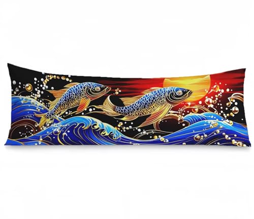 Seitenschläferkissen Bezug Meereswellen, japanisch Kissenbezug 50x150, Leinen Verbessern Sie Schlafqualität Pillow Case, Doppelseitig Drucken mit Reißverschluss für Schlafzimmer Sofa Bett, Model362 Seitenschläferkissen Bezug Meereswellen, japanisch Kissenbezug 50x150, Leinen Verbessern Sie Schlafqualität Pillow Case, Doppelseitig Drucken mit Reißverschluss für Schlafzimmer Sofa Bett, Model362 von Zhngshlg