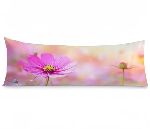 Seitenschläferkissen Bezug Modern, Blumen Kissenbezug 50x150, Leinen Verbessern Sie Schlafqualität Pillow Case, Doppelseitig Drucken mit Unsichtbarem Reißverschluss für Sofa Wohnzimmer Bett, Model704 von Zhngshlg