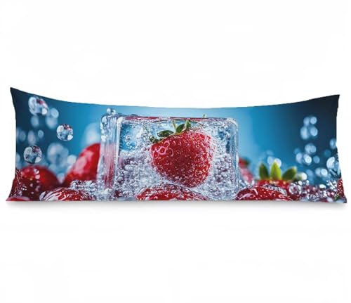 Seitenschläferkissen Bezug Modern, Erdbeere Kissenbezug 60x180, Leinen Verbessern Sie Schlafqualität Pillow Case, Doppelseitig Drucken mit Unsichtbarem Reißverschluss für Schlafzimmer Bett, Model389 Seitenschläferkissen Bezug Modern, Erdbeere Kissenbezug 60x180, Leinen Verbessern Sie Schlafqualität Pillow Case, Doppelseitig Drucken mit Unsichtbarem Reißverschluss für Schlafzimmer Bett, Model389 von Zhngshlg