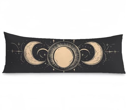Seitenschläferkissen Bezug Mond, Schwarz Kissenbezug 60x180, Samt Verbessern Sie Schlafqualität Pillow Case, Doppelseitig Drucken mit Unsichtbarem Reißverschluss für Schlafzimmer Sofa Bett, Model695 Seitenschläferkissen Bezug Mond, Schwarz Kissenbezug 60x180, Samt Verbessern Sie Schlafqualität Pillow Case, Doppelseitig Drucken mit Unsichtbarem Reißverschluss für Schlafzimmer Sofa Bett, Model695 von Zhngshlg