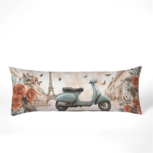 Seitenschläferkissen Bezug Retro, Nordeuropa Kissenbezug 40x120, Samt Verbessern Sie Schlafqualität Pillow Case Doppelseitig Drucken mit Unsichtbarem Reißverschluss für Schlafzimmer Sofa Bett,Model422 von Zhngshlg